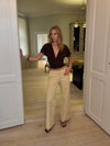 Amelia v-neck top - Brun
