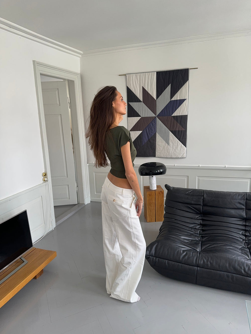 Lilu figursyet top - Kakigrøn