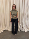 Marisole top i blonde - Kaki