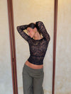 Carla off shoulder bluse i blonde - Sort
