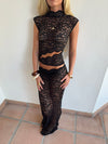 Marisole top i blonde - Sort