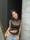 Marisole top i blonde - Sort