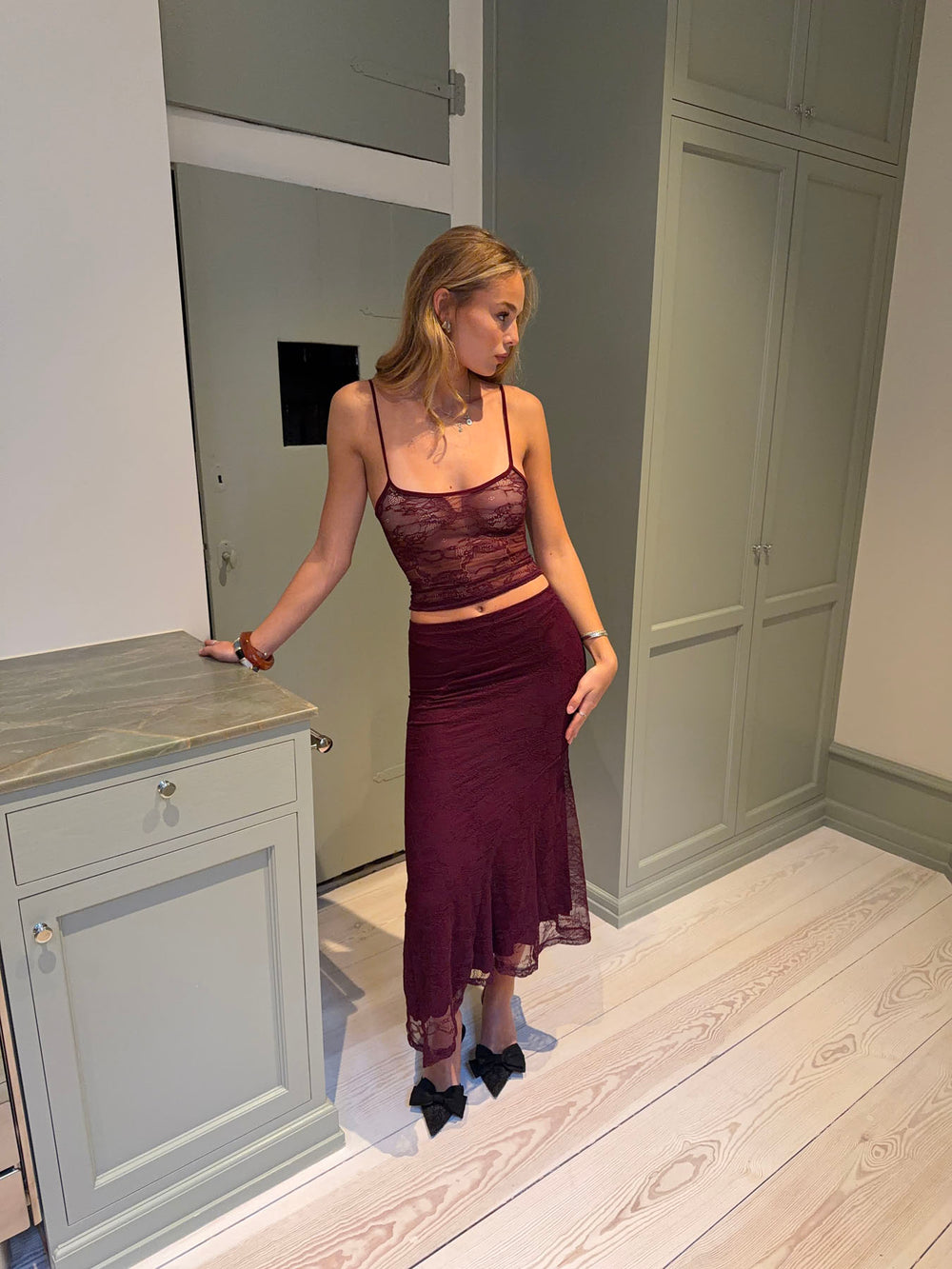 Nadja asymmetrisk nederdel i blonde - Lilla