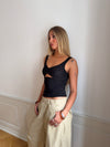 Lana top med blonder - Sort