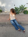 Zuza top med detaljer - Off white