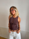 Lali top med knapper - Brun