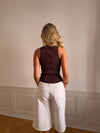 Lali top med knapper - Brun