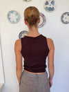 Dilly top med knapper - Brun