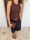 Lali top med knapper - Brun