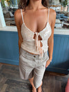 Elvira top med palietter - Beige