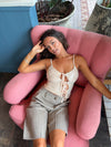 Elvira top med palietter - Beige