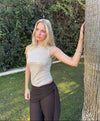 Wendy top med pallietter - Champagne/beige