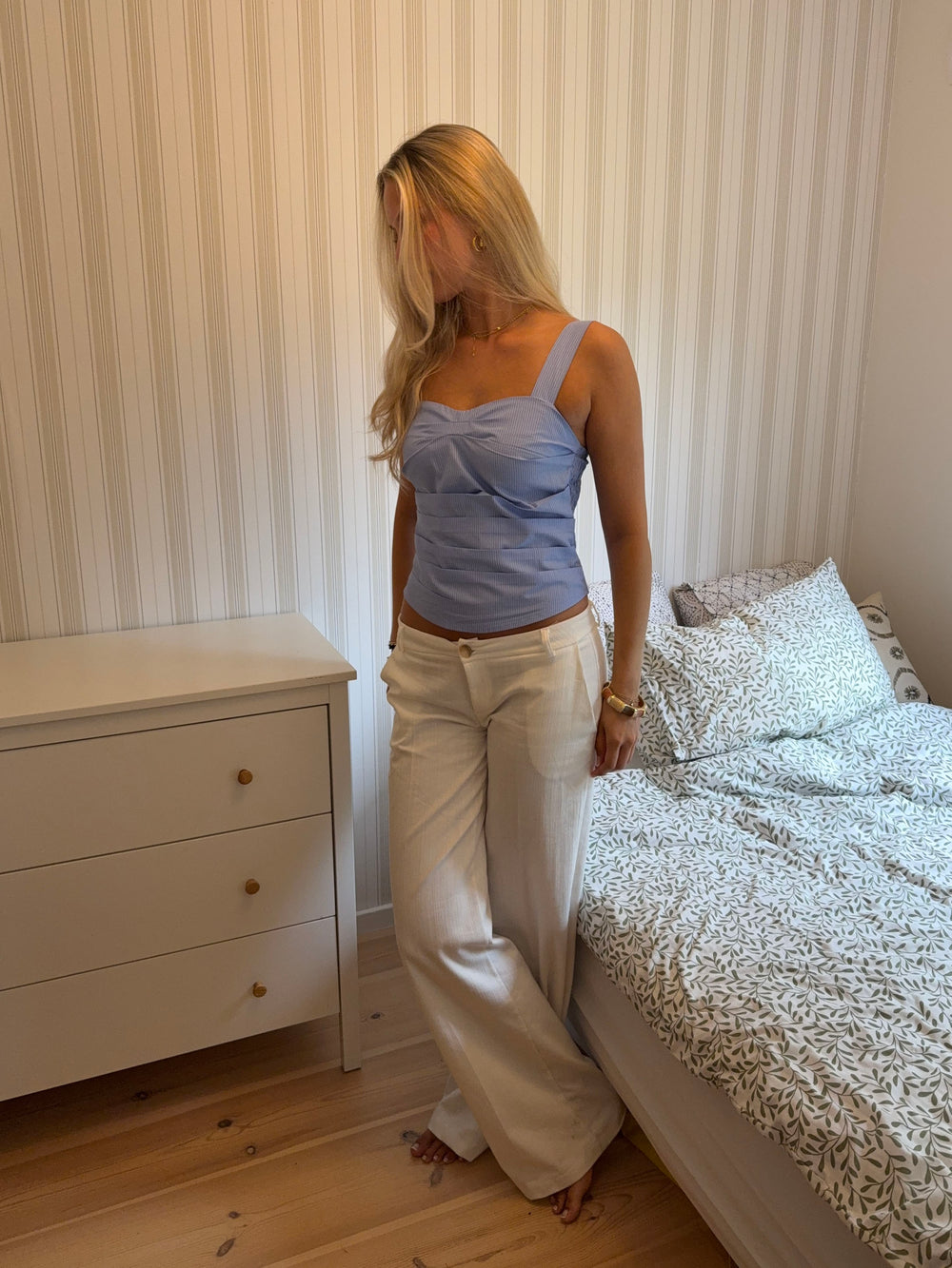 Sofie top med striber - Blå
