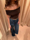 Celora off shoulder top - Brun