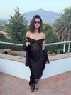 Nicoline off shoulder-top i blonde - Sort