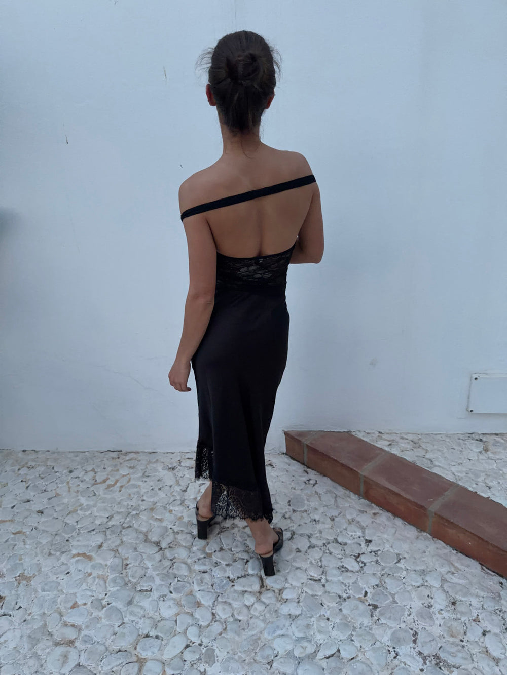 Nicoline off shoulder-top i blonde - Sort