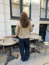 Noami kort jakke med krave - Beige/navy