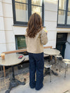 Noami kort jakke med krave - Beige/navy