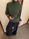 Alyssa striktrøje med turtleneck - Grøn