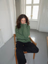 Valdamara oversized striktrøje med turtleneck - Grøn