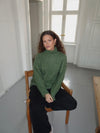 Valdamara oversized striktrøje med turtleneck - Grøn