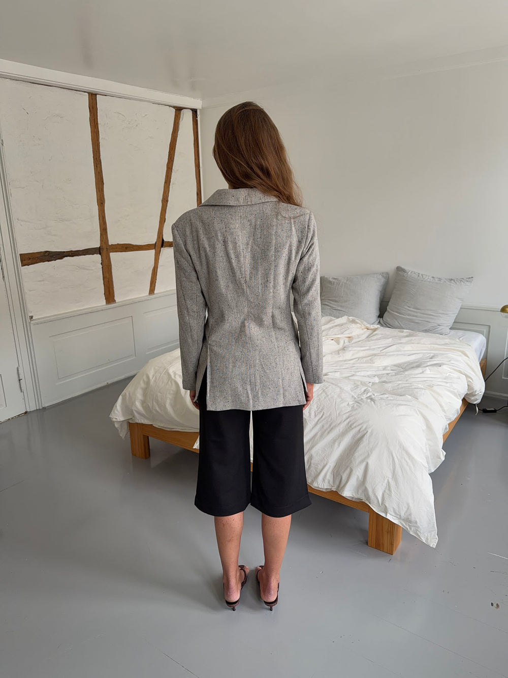 Sienna blazer i uld - Lysegrå