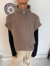 Fiona vest med høj hals - Beige