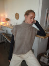 Fiona vest med høj hals - Beige