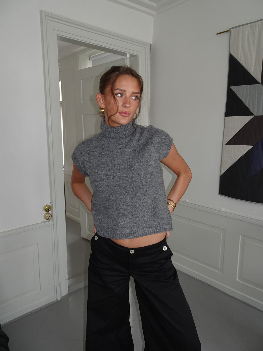 Linua vest med turtleneck - Grå
