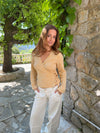 Isabeau bluse med bindedetalje - Gul