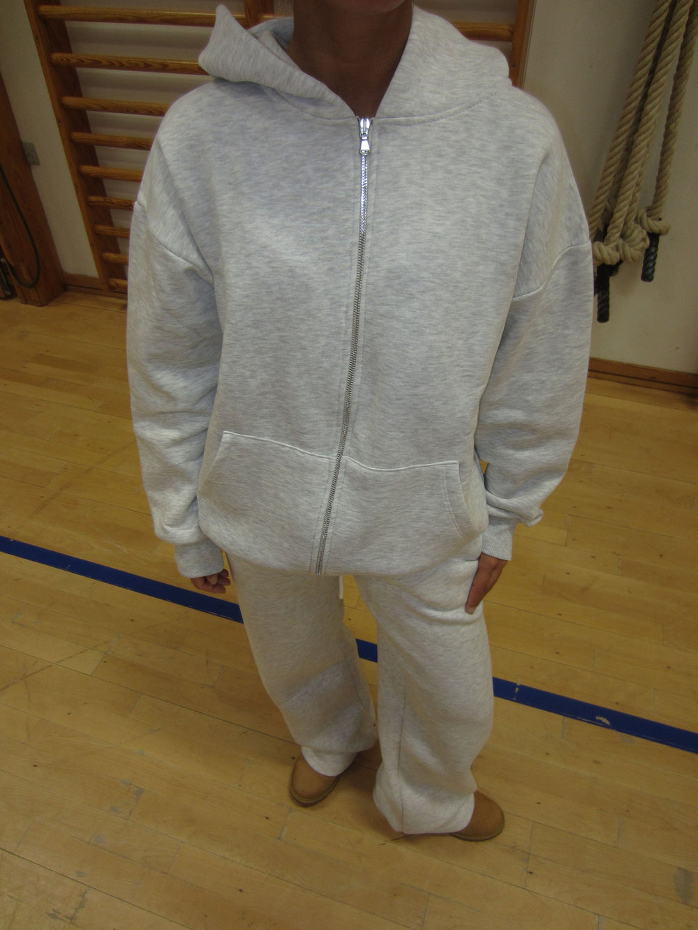 Jessica zip hoodie - Lysegrå