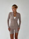 Essential zip up jakke - Ash