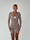 Essential zip up jakke - Ash