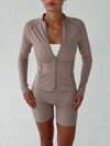 Essential zip up jakke - Ash