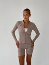 Essential zip up jakke - Ash