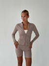 Essential zip up jakke - Ash