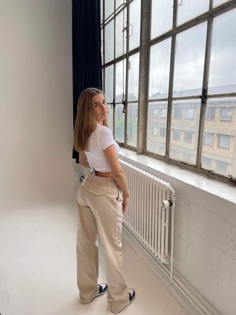 Viva lærredsbukser - beige