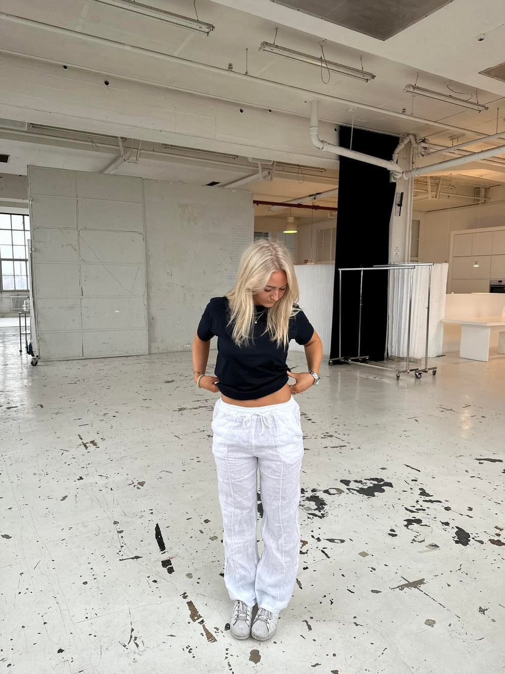 Signe hørbukser - hvid