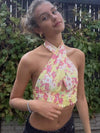 Gianna blomstertop - gul