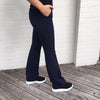 Flare bukser navy med lommer