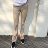 Flare bukser lys beige med lommer