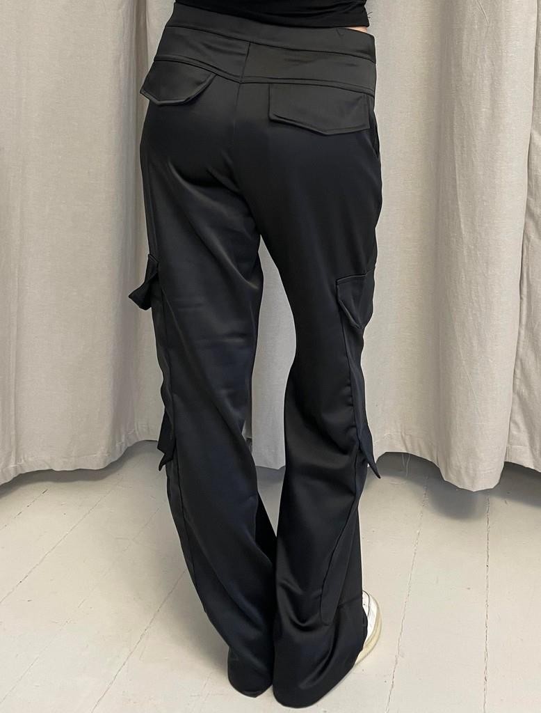 Fauna satin cargobukser - Sort