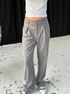 Lisette oversized suitbukser - Grå