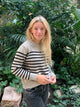 Matilde W striktrøje - Beige og sort