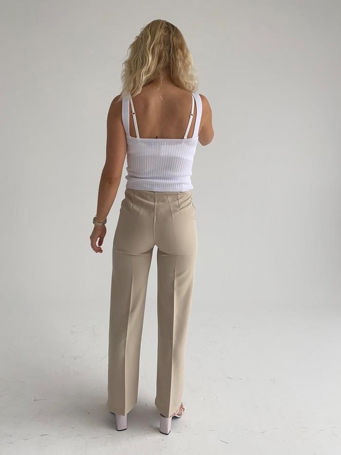 Classic wide bukser - Lys beige